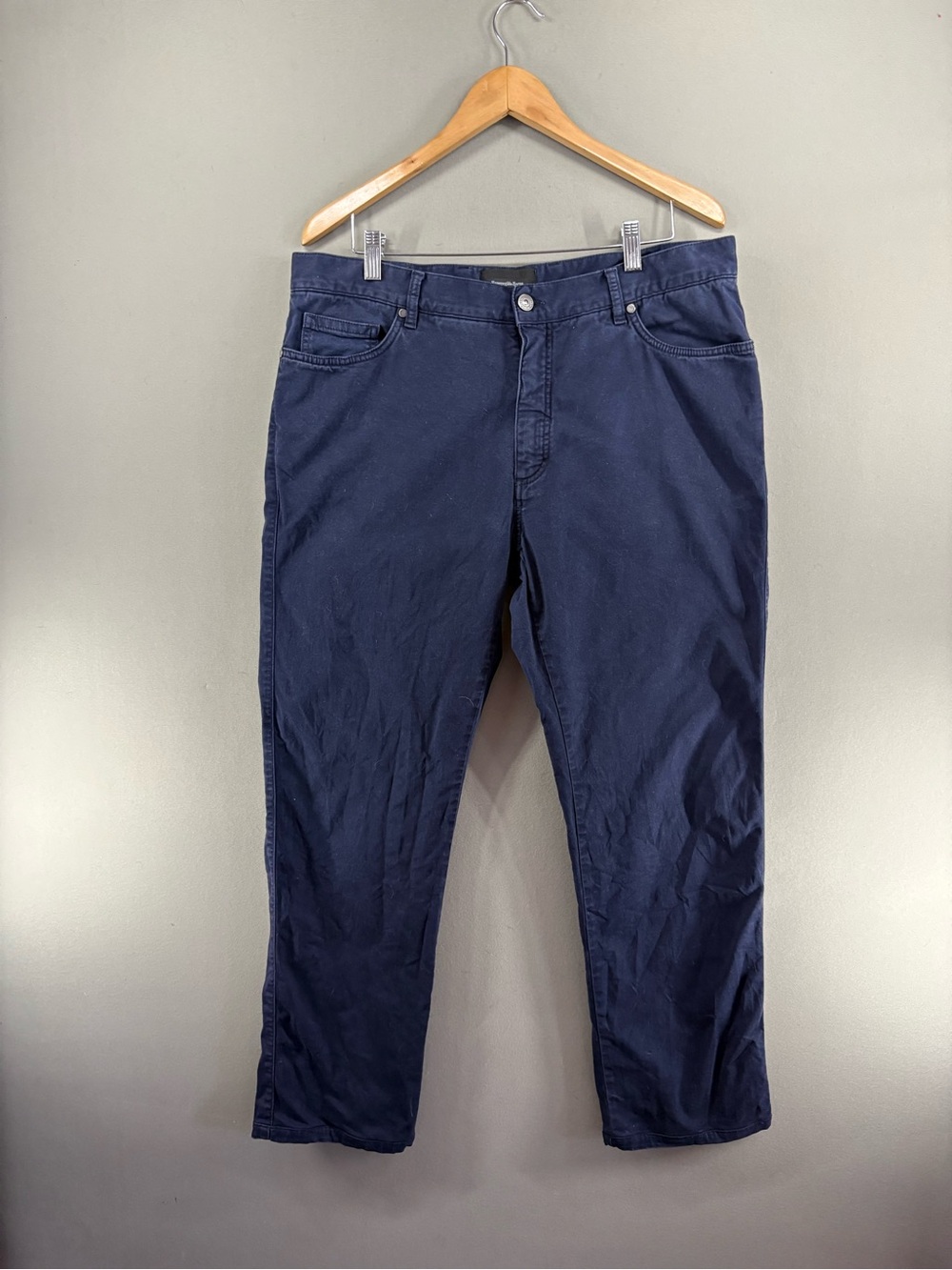 Ermenegildo Zegna Men Pants Chino Navy Size 38X30 Cotton